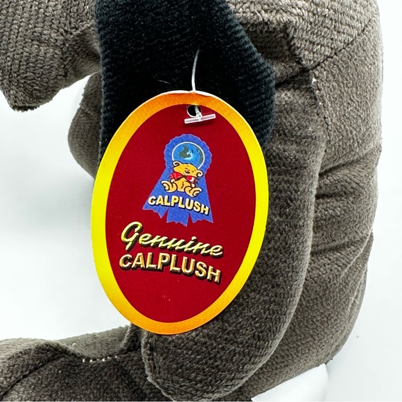 Calplush 2018 Puppy Dog 8" Dark Brown Black White Plush Stuffed Animal with Tags - Picture 7 of 9